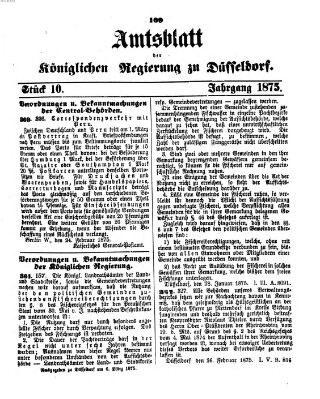 Amtsblatt für den Regierungsbezirk Düsseldorf Samstag 6. März 1875