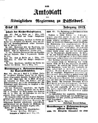 Amtsblatt für den Regierungsbezirk Düsseldorf Freitag 19. März 1875