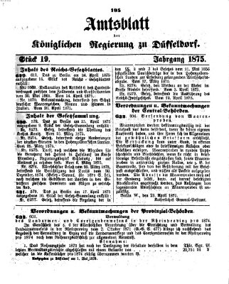 Amtsblatt für den Regierungsbezirk Düsseldorf Samstag 1. Mai 1875