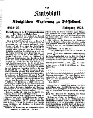 Amtsblatt für den Regierungsbezirk Düsseldorf Dienstag 1. Juni 1875