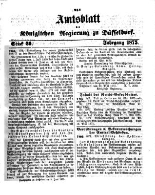 Amtsblatt für den Regierungsbezirk Düsseldorf Samstag 5. Juni 1875