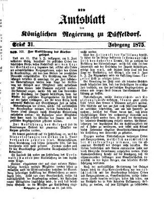 Amtsblatt für den Regierungsbezirk Düsseldorf Samstag 10. Juli 1875