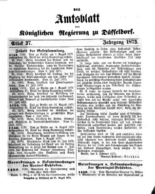 Amtsblatt für den Regierungsbezirk Düsseldorf Samstag 21. August 1875