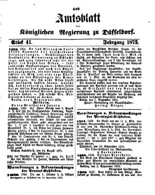 Amtsblatt für den Regierungsbezirk Düsseldorf Samstag 18. September 1875