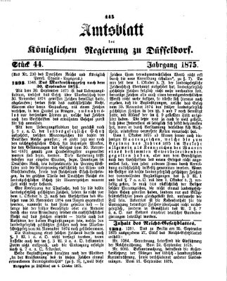 Amtsblatt für den Regierungsbezirk Düsseldorf Mittwoch 6. Oktober 1875