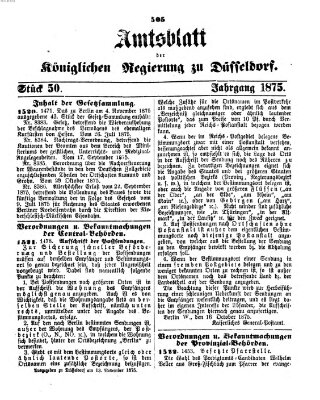 Amtsblatt für den Regierungsbezirk Düsseldorf Samstag 13. November 1875