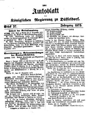 Amtsblatt für den Regierungsbezirk Düsseldorf Freitag 31. Dezember 1875