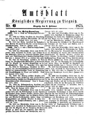 Amts-Blatt der Preußischen Regierung zu Liegnitz Samstag 6. Februar 1875