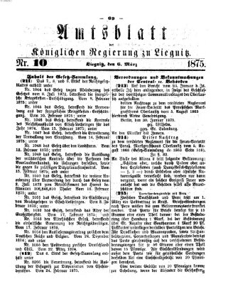 Amts-Blatt der Preußischen Regierung zu Liegnitz Samstag 6. März 1875