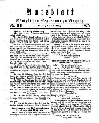 Amts-Blatt der Preußischen Regierung zu Liegnitz Samstag 13. März 1875