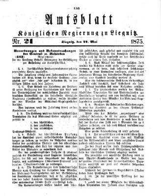 Amts-Blatt der Preußischen Regierung zu Liegnitz Samstag 22. Mai 1875