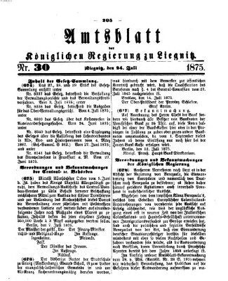 Amts-Blatt der Preußischen Regierung zu Liegnitz Samstag 24. Juli 1875