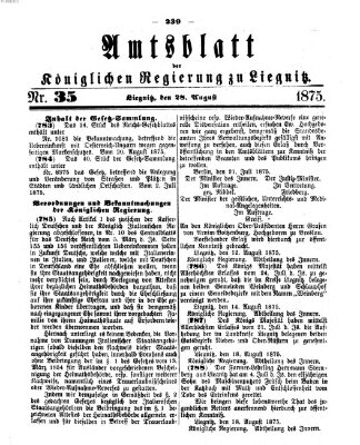 Amts-Blatt der Preußischen Regierung zu Liegnitz Samstag 28. August 1875