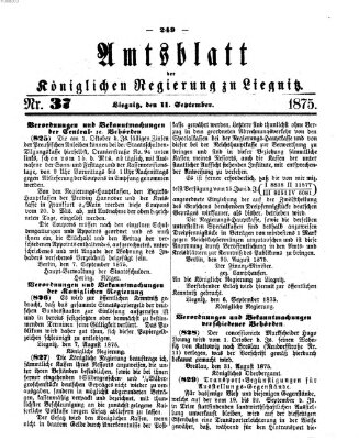 Amts-Blatt der Preußischen Regierung zu Liegnitz Samstag 11. September 1875