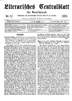 Literarisches Zentralblatt für Deutschland Samstag 16. Januar 1875