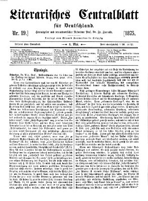 Literarisches Zentralblatt für Deutschland Samstag 8. Mai 1875