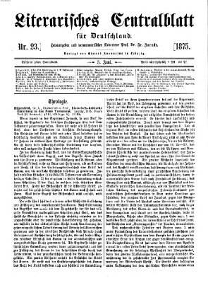 Literarisches Zentralblatt für Deutschland Samstag 5. Juni 1875