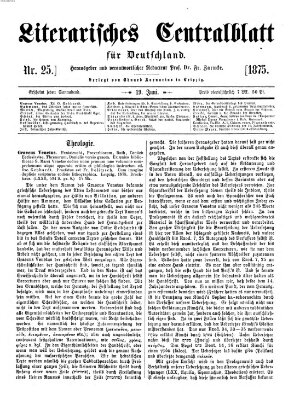 Literarisches Zentralblatt für Deutschland Samstag 19. Juni 1875