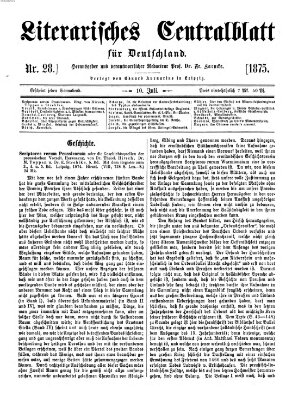 Literarisches Zentralblatt für Deutschland Samstag 10. Juli 1875