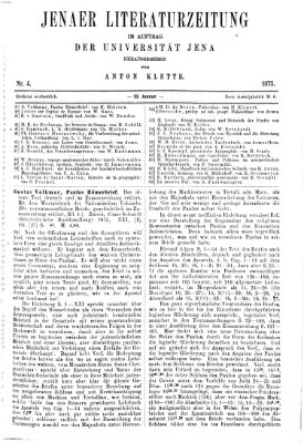 Jenaer Literaturzeitung Samstag 23. Januar 1875