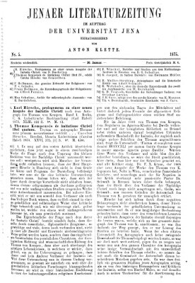 Jenaer Literaturzeitung Samstag 30. Januar 1875