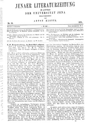 Jenaer Literaturzeitung Samstag 10. Juli 1875