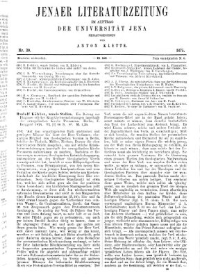 Jenaer Literaturzeitung Samstag 24. Juli 1875