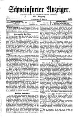 Schweinfurter Anzeiger Freitag 8. Januar 1875