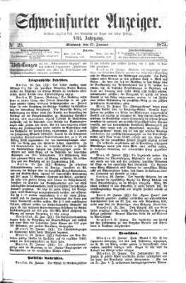 Schweinfurter Anzeiger Mittwoch 27. Januar 1875