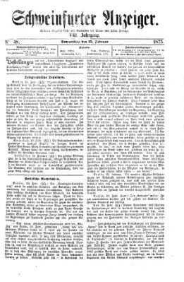 Schweinfurter Anzeiger Donnerstag 25. Februar 1875