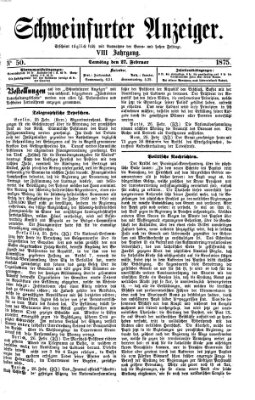 Schweinfurter Anzeiger Samstag 27. Februar 1875