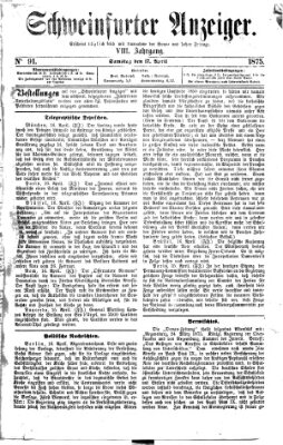 Schweinfurter Anzeiger Samstag 17. April 1875