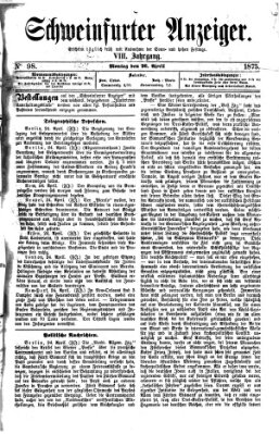 Schweinfurter Anzeiger Montag 26. April 1875