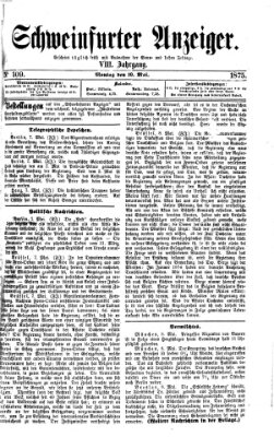 Schweinfurter Anzeiger Montag 10. Mai 1875