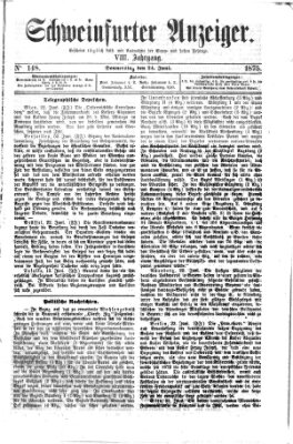 Schweinfurter Anzeiger Donnerstag 24. Juni 1875