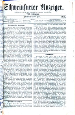 Schweinfurter Anzeiger Mittwoch 30. Juni 1875