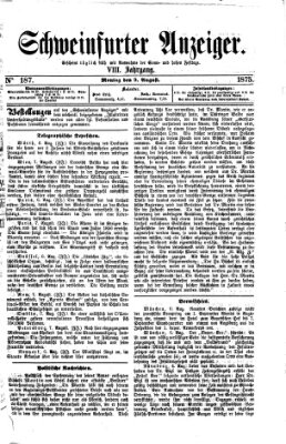 Schweinfurter Anzeiger Montag 9. August 1875