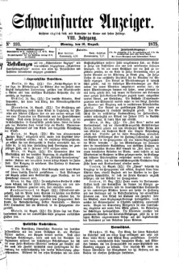 Schweinfurter Anzeiger Montag 16. August 1875