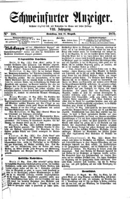 Schweinfurter Anzeiger Samstag 21. August 1875