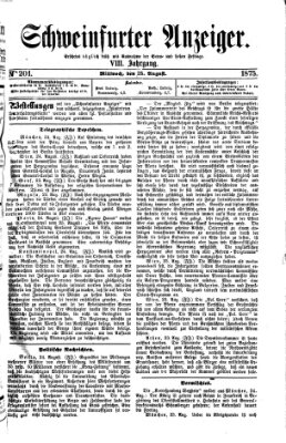 Schweinfurter Anzeiger Mittwoch 25. August 1875