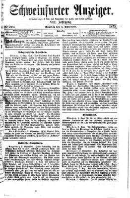 Schweinfurter Anzeiger Samstag 4. September 1875