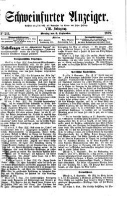 Schweinfurter Anzeiger Montag 6. September 1875