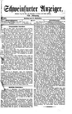 Schweinfurter Anzeiger Freitag 10. September 1875