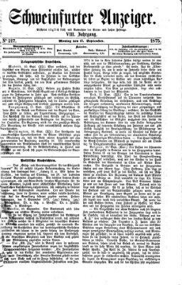 Schweinfurter Anzeiger Montag 13. September 1875