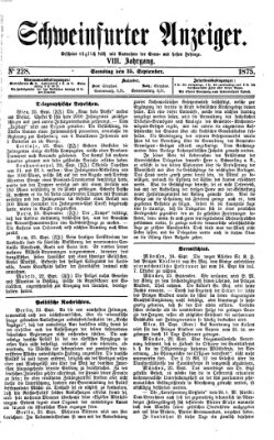 Schweinfurter Anzeiger Samstag 25. September 1875