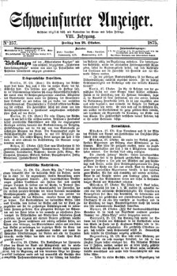 Schweinfurter Anzeiger Freitag 29. Oktober 1875