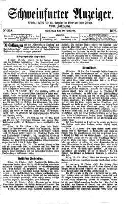 Schweinfurter Anzeiger Samstag 30. Oktober 1875