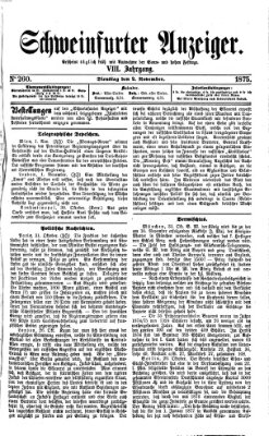 Schweinfurter Anzeiger Dienstag 2. November 1875