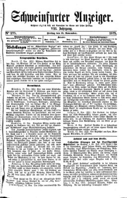 Schweinfurter Anzeiger Freitag 19. November 1875