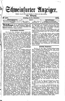 Schweinfurter Anzeiger Dienstag 23. November 1875